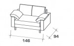 Flex - 2-ухместный диван (ткань)