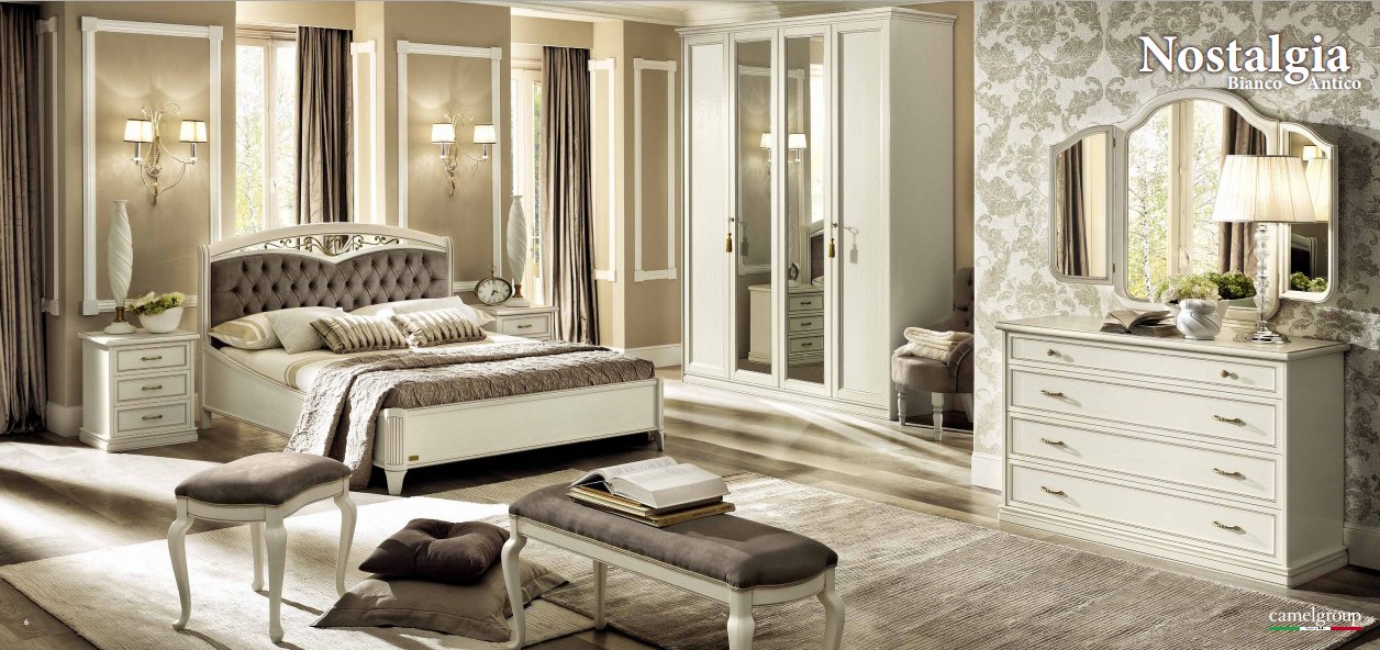 Nostalgia Bianco Antico - спальня выполненная в лучших итальянских традициях.