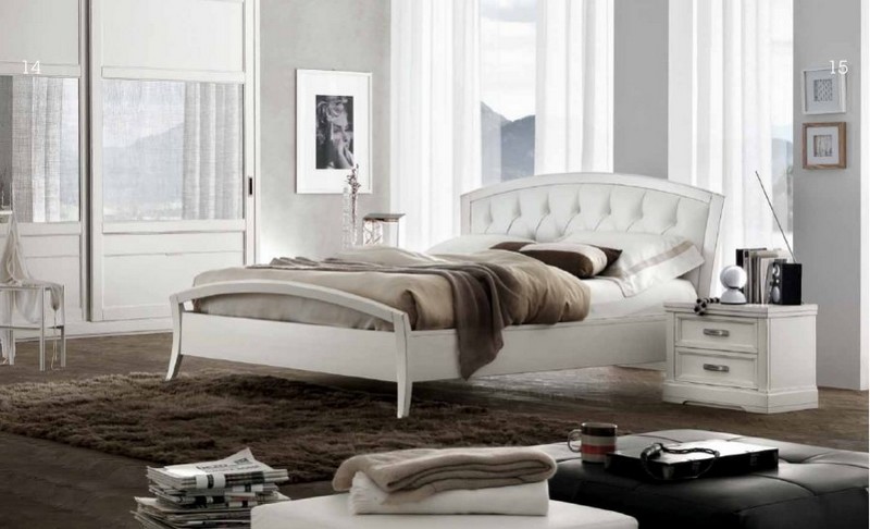 белая двухспальная кровать Италия